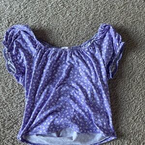 Pink Lily Lavender Floral Blouse